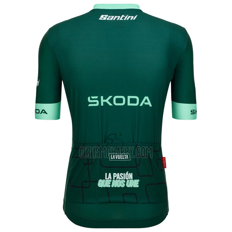 Vuelta Espana Cycling Jersey Bib Short 2022 Men Short Sleeve Green